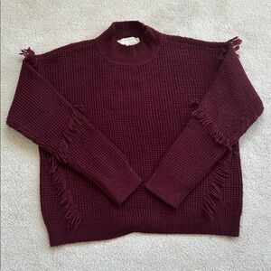 Michael Kors Fringe Mock-Neck Chunky Sweater – Size M